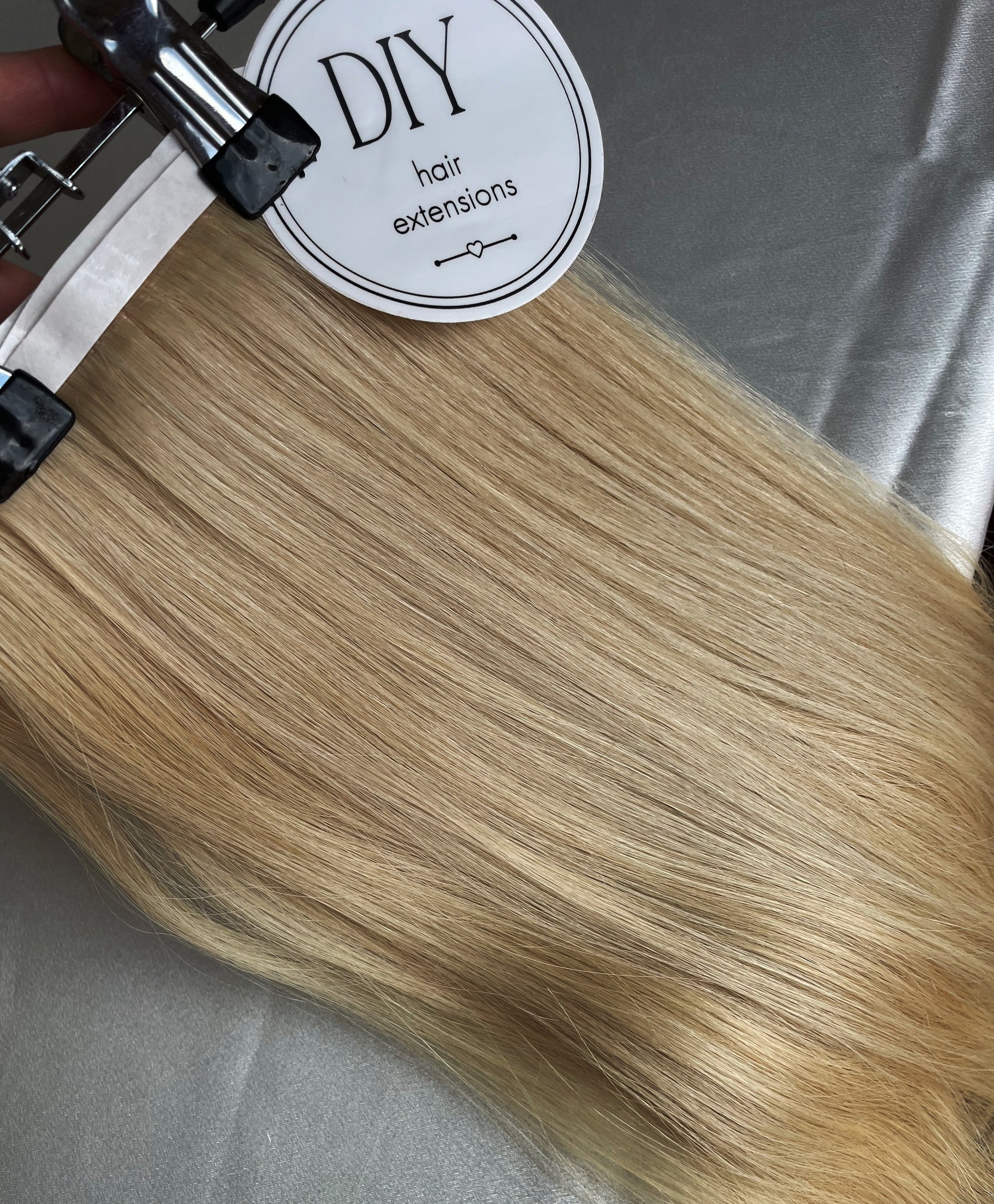 Beige Blonde Straight DIY Hair Extensions Home Kit