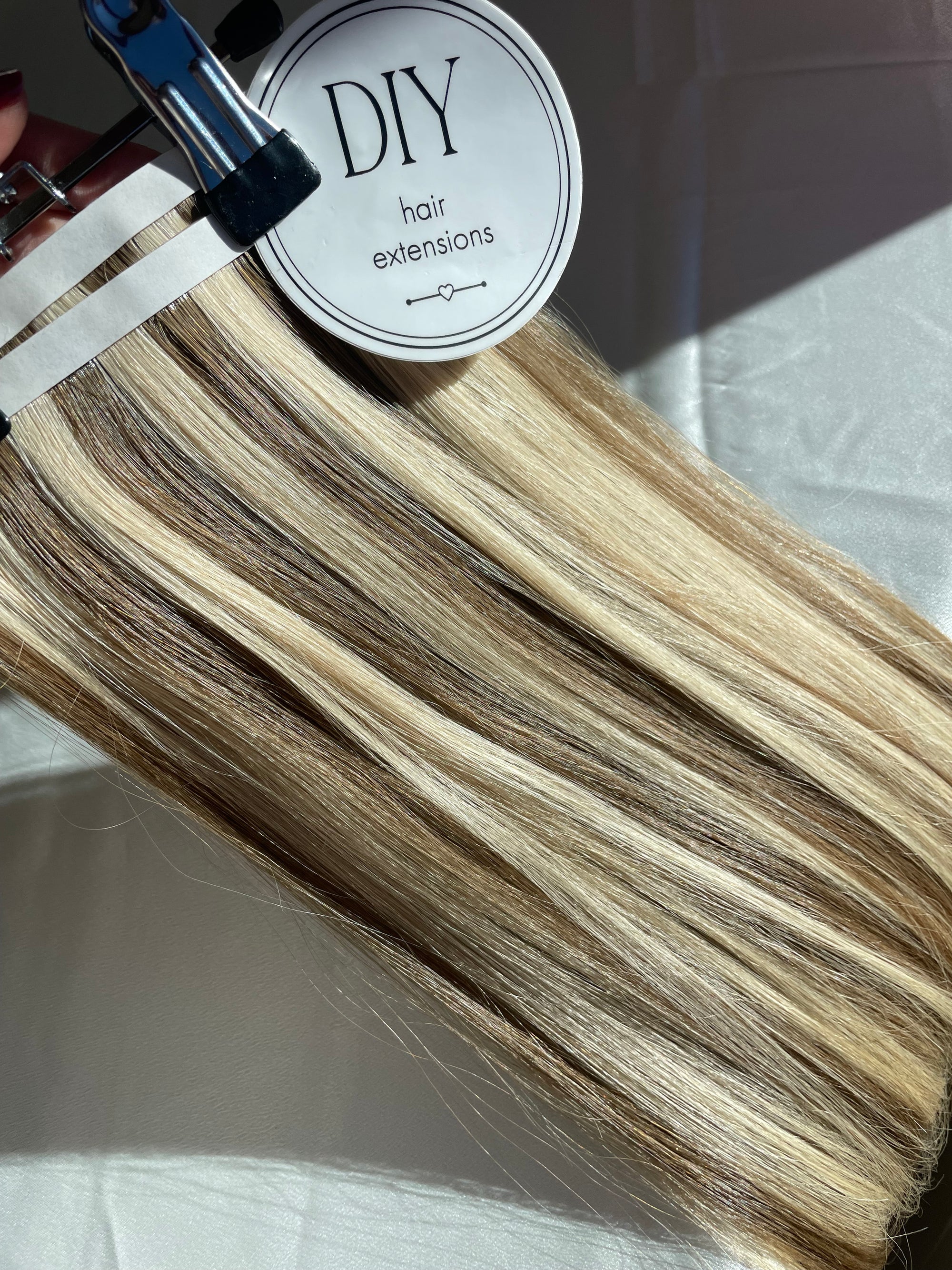 Blonde/Light Brown Highlights DIY Hair Extensions Home Kit