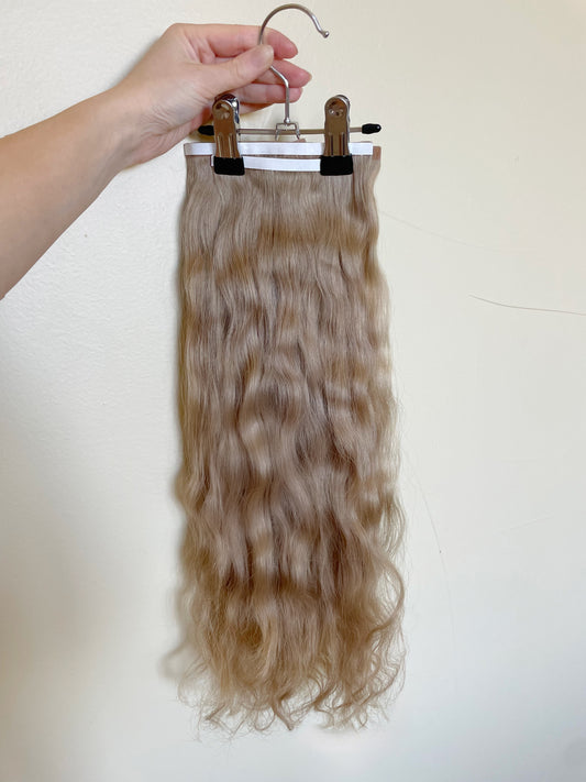 Beige Blonde Natural Wave DIY Hair Extensions Home Kit