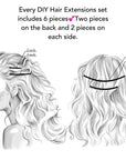 Cold Beige/Blonde Highlights Straight DIY Hair Extensions Kit
