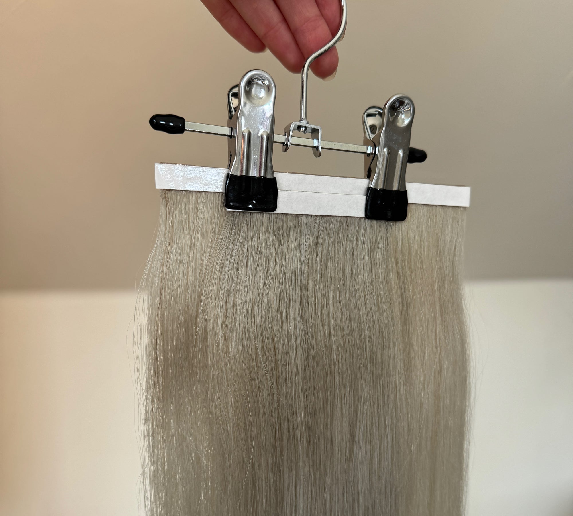 Ash Blonde/ Silver Straight DIY Hair Extensions Home Kit