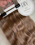 Light Brown Natural Wave DIY Hair Extensions Home Kit