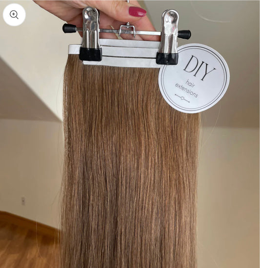 Light Brown Straight DIY Hair Extensions Home Kit
