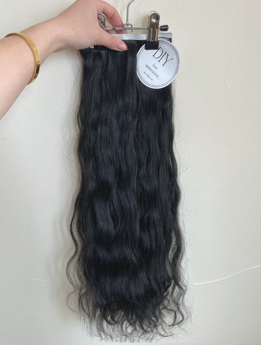 Black Wavy #1B DIY Hair Extensions Home Kit
