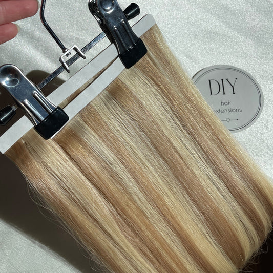 Blonde/Beige  Highlights  Straight DIY Hair Extensions Home Kit