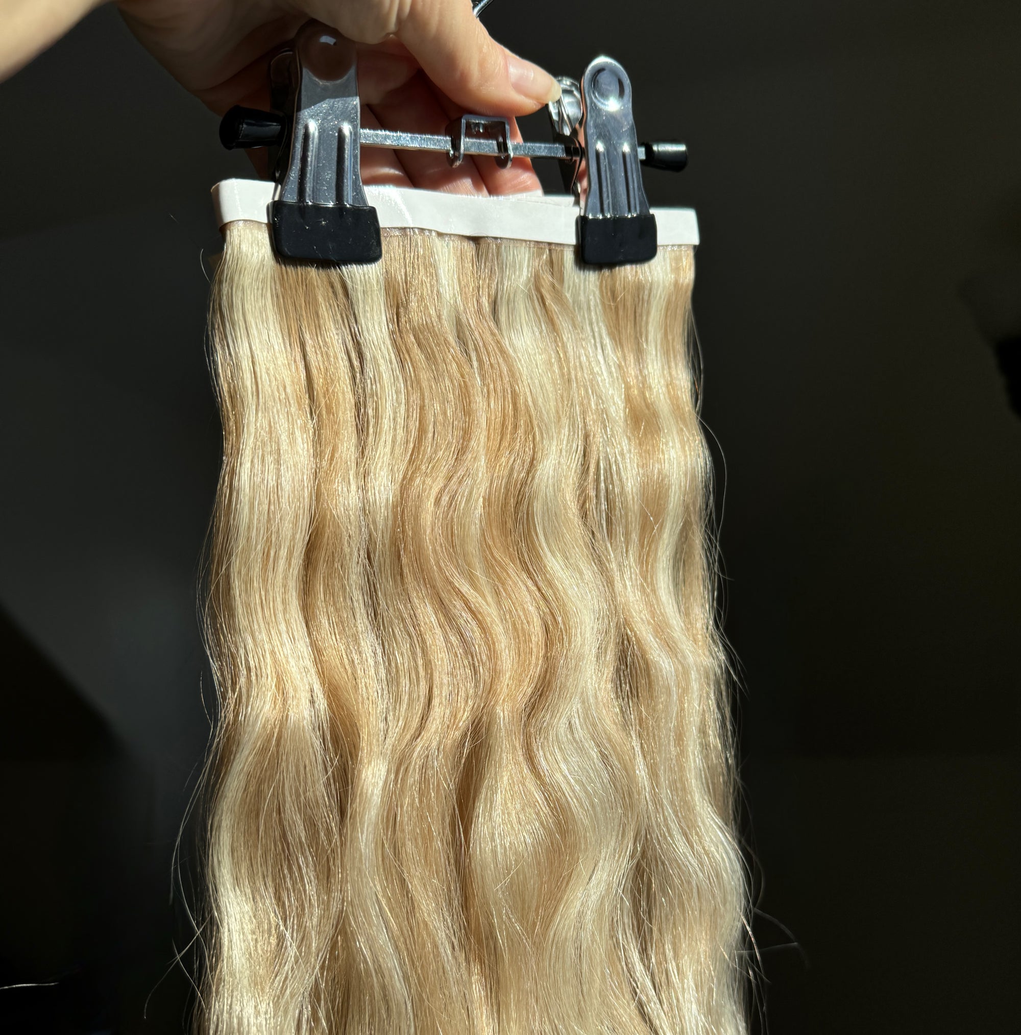 Blonde/Beige Wavy Highlights DIY Hair Extensions Home Kit