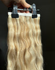 Blonde/Beige Wavy Highlights DIY Hair Extensions Home Kit