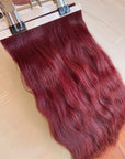 Burgundy Wavy DIY Hair Extensions Home Kit