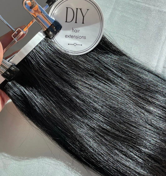 Black #1B Straight DIY Hair Extensions Kit