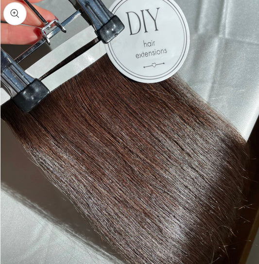 Dark Brown #2 Straight DIY Hair Extensions Home Kit