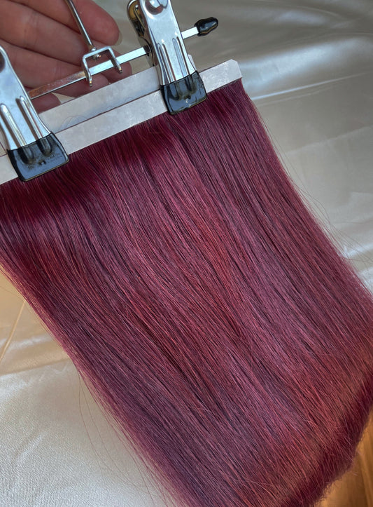 20” Burgundy DIY Hair Extensions Home Kit
