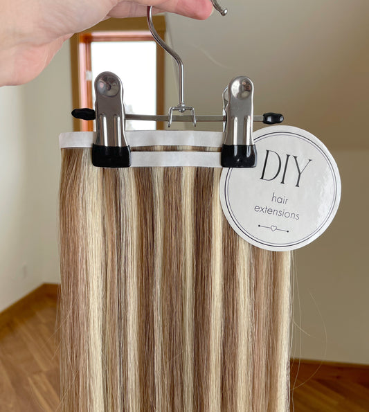 Blonde/Light Brown Highlights DIY Hair Extensions Home Kit
