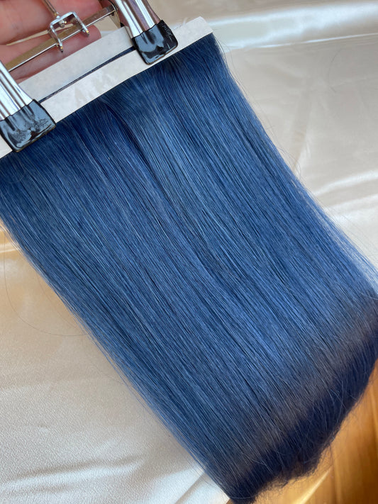20” Blue DIY Hair Extensions Home Kit
