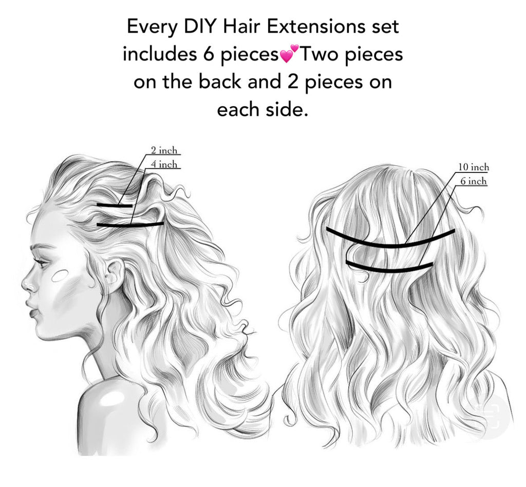 Dark Brown/Blonde DIY Hair Extensions Home Kit