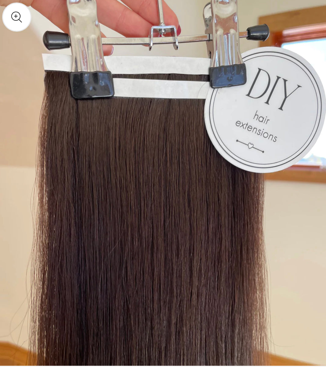 Dark Brown 2 Straight DIY Hair Extensions Home Kit