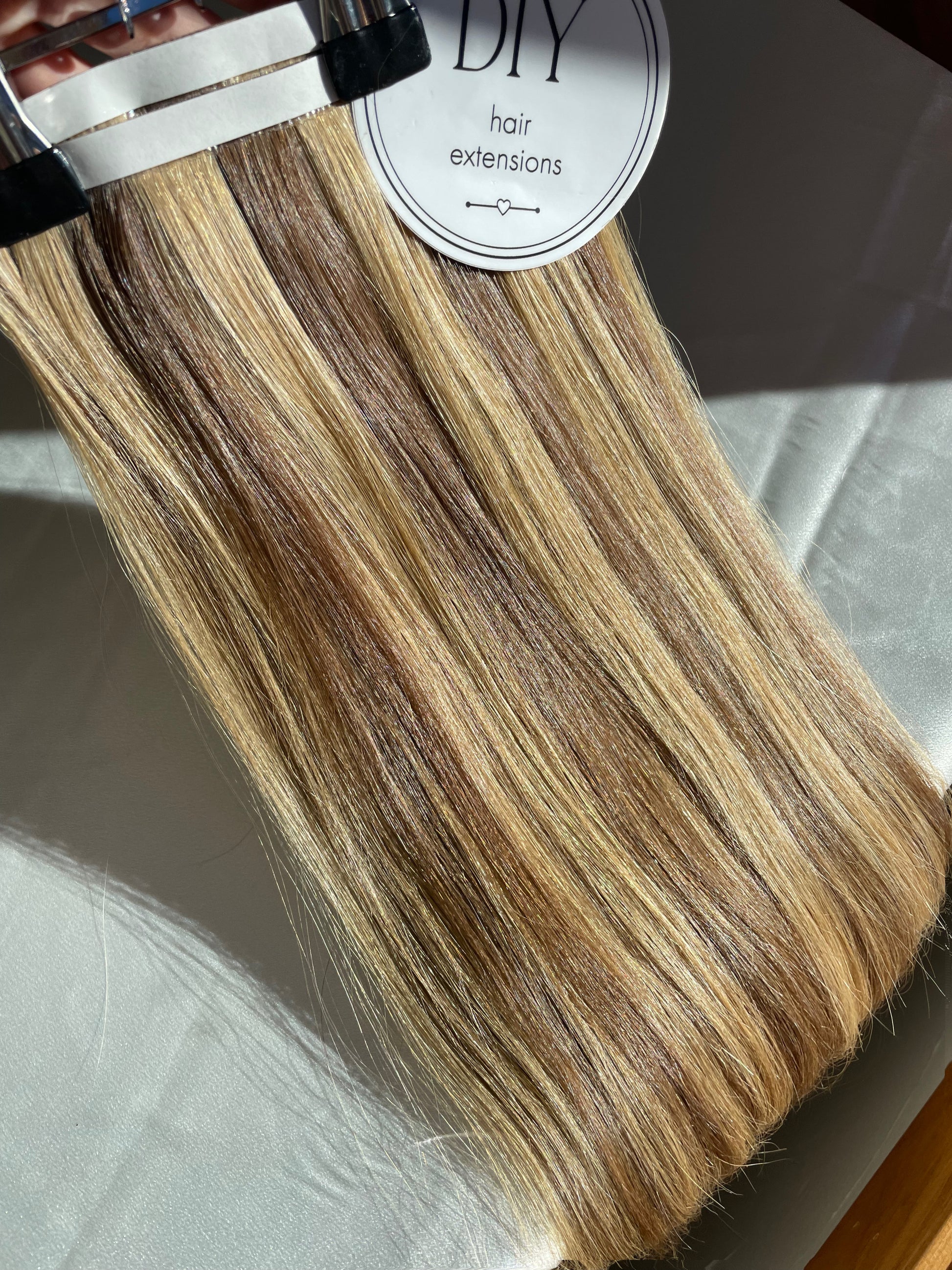 Beige/Brown Highlights DIY Hair Extensions Home Kit